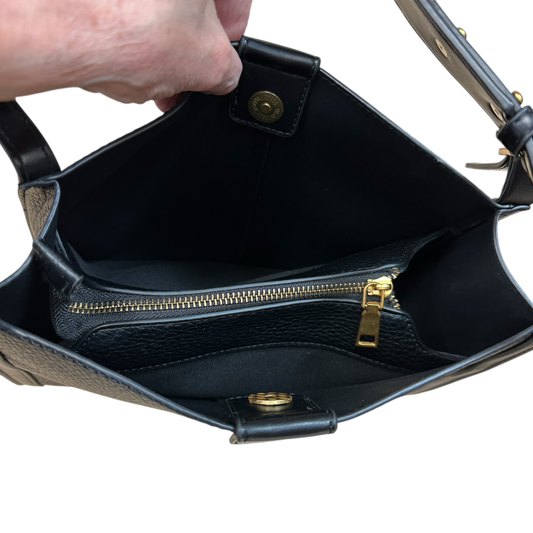 Antik Kraft Black Vegan Leather Shoulder Bag