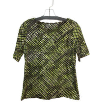 Load image into Gallery viewer, East 5th Lime Green And Black Short Sleeve Top Size M