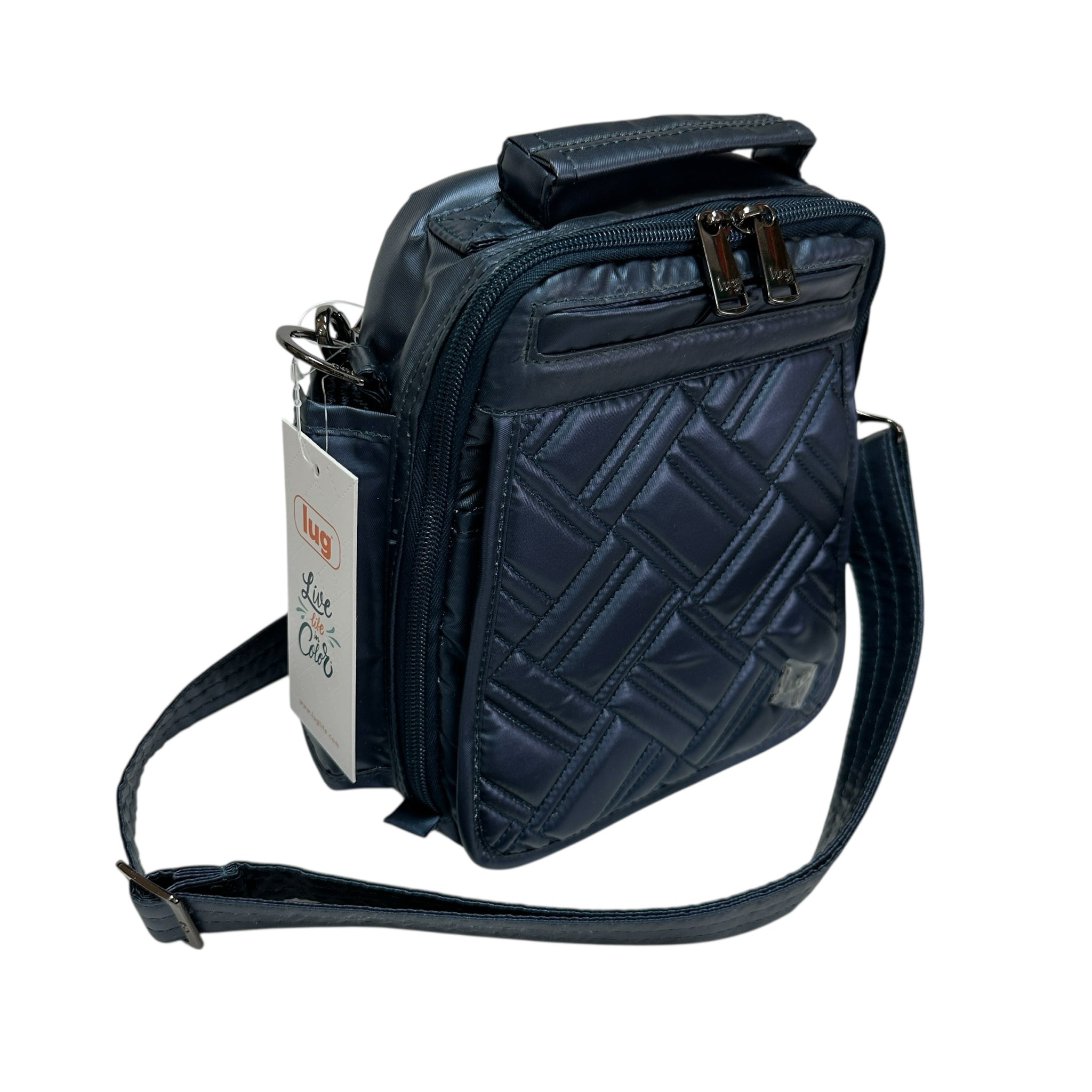 Lug Flapper SE Convertible Crossbody Bag Metallic Indigo Blue NWT