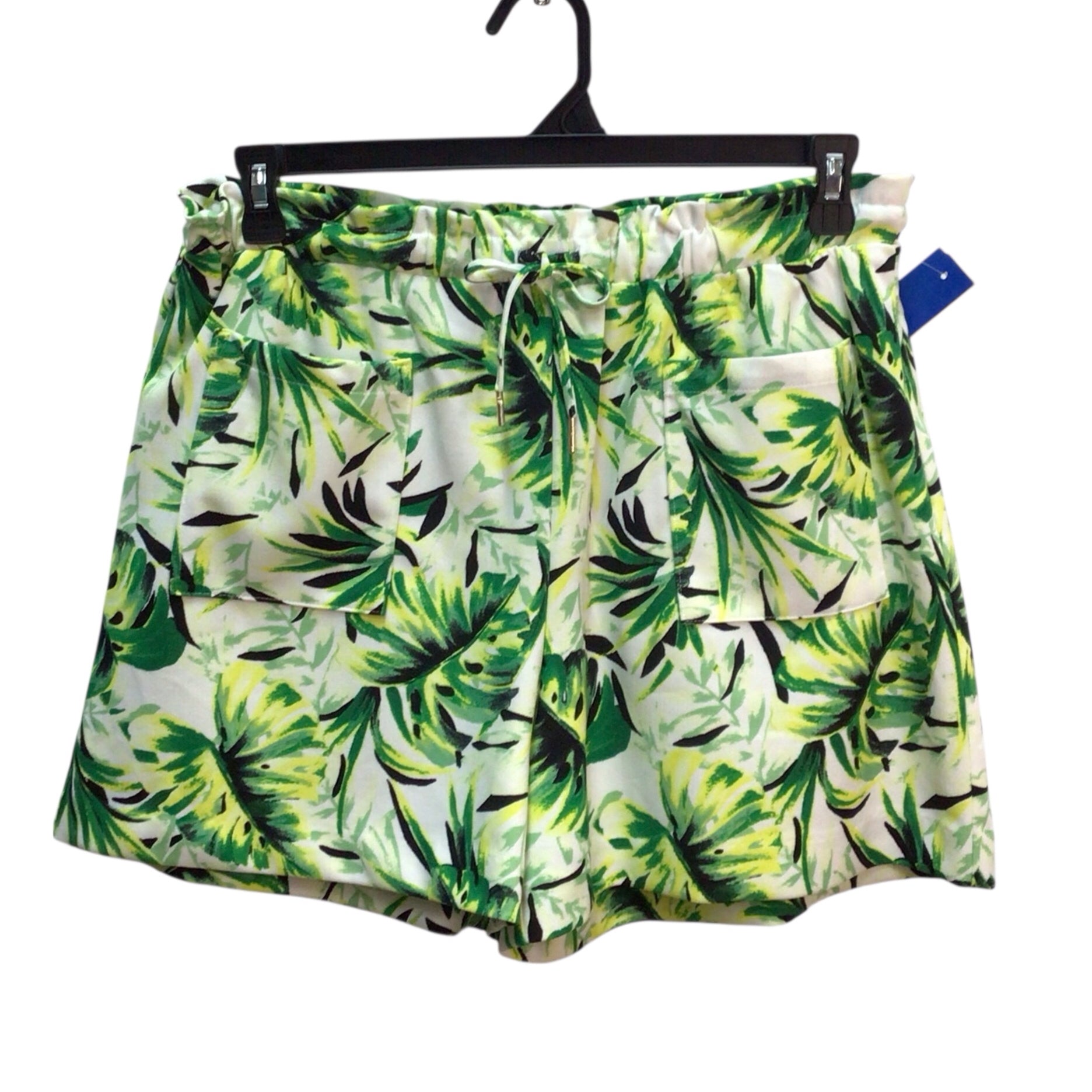 Nine West Green And Yellow Leaves Shorts Size L