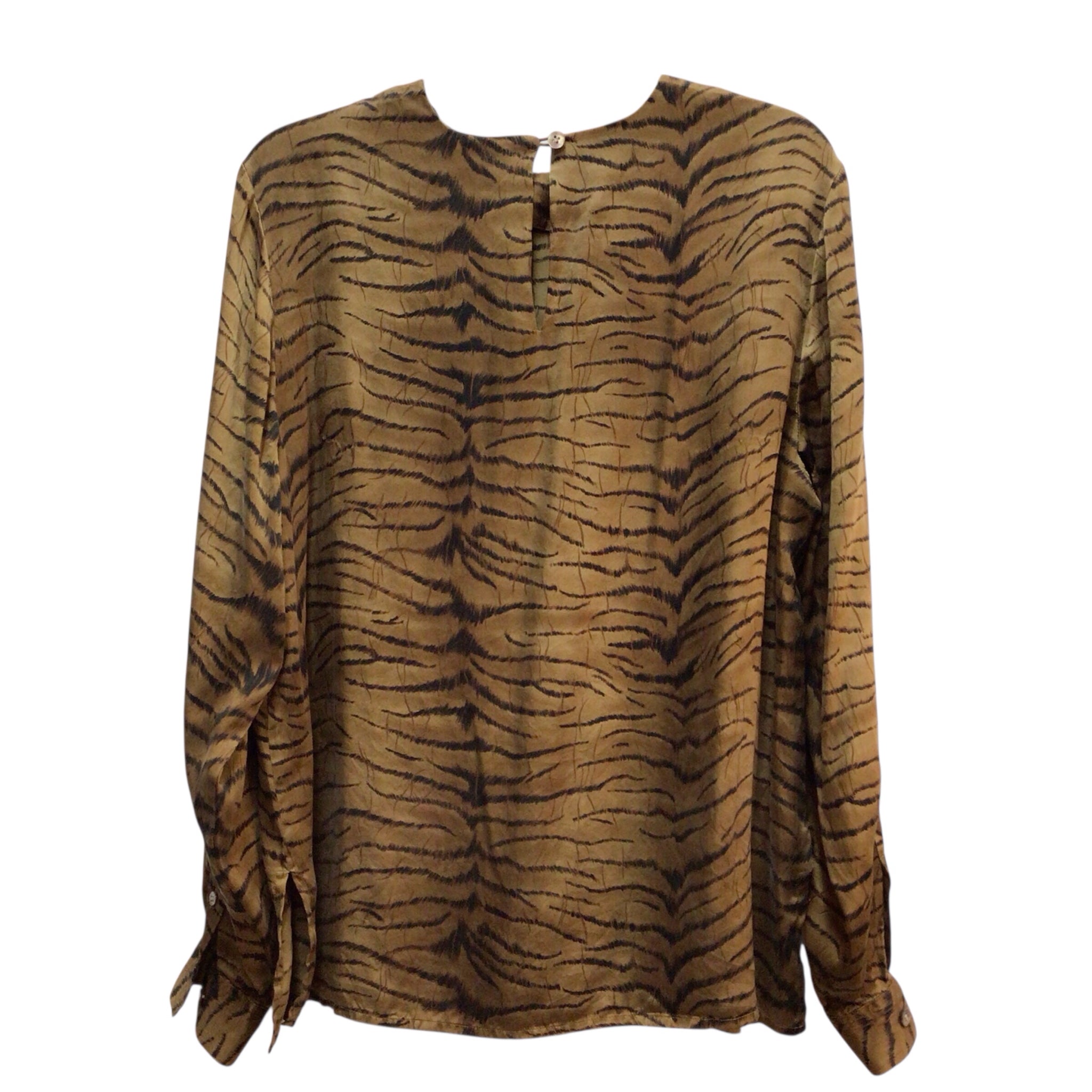 Ann May Silk Long Sleeve Top Size M