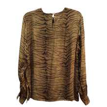 Load image into Gallery viewer, Ann May Silk Long Sleeve Top Size M