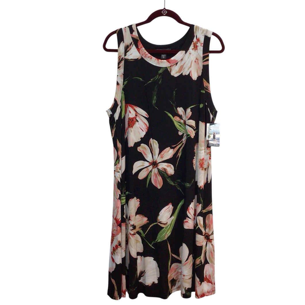 Karen Cane Flowers Sleeveless Dress Size 2X NWT