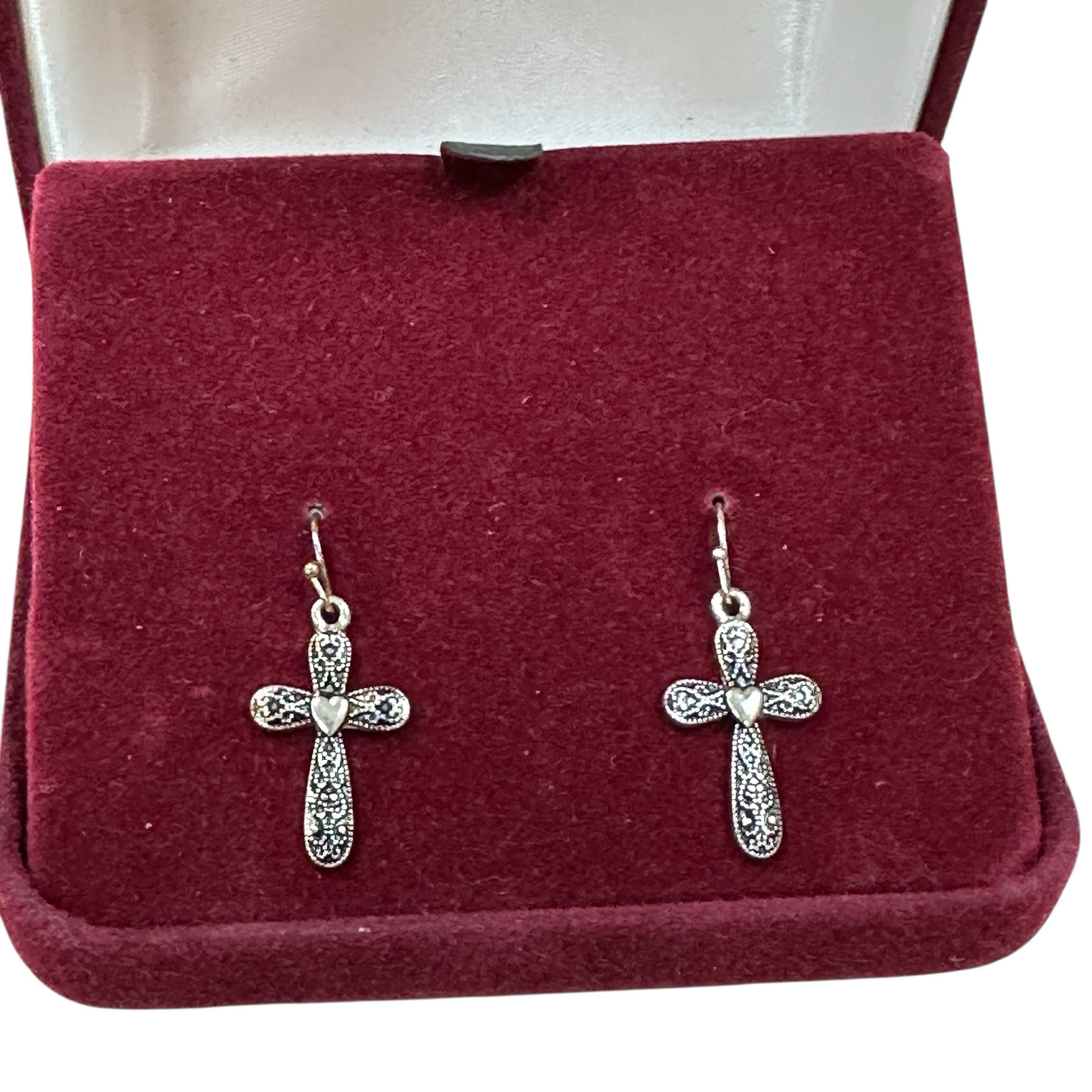 Camrose & Kross Silver Plated Cross Earrings