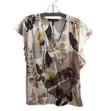 Load image into Gallery viewer, White House Black Market Cream And Tan Short Sleeve Top Size S