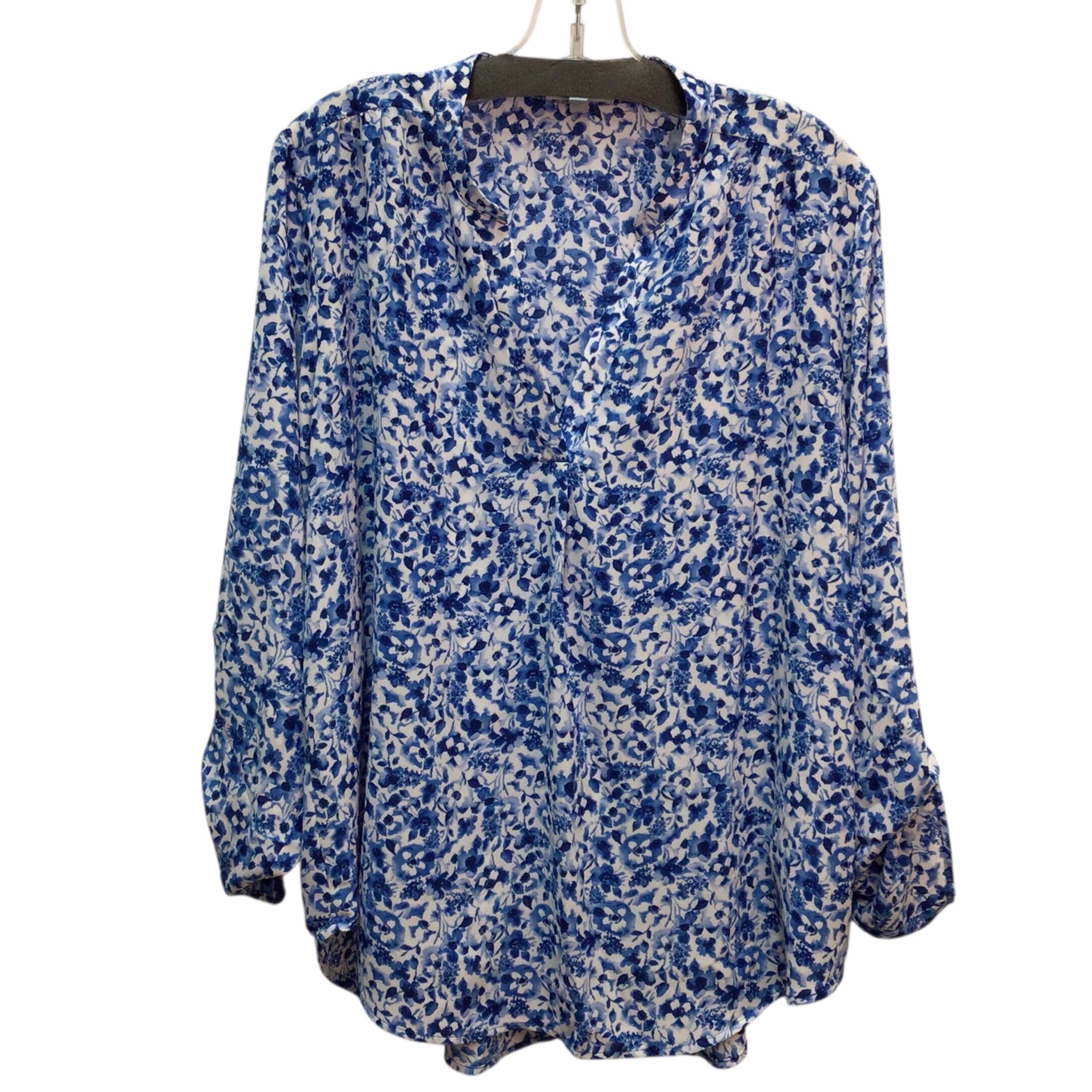 Floral & Ivy Blue Long Sleeve Top Size L