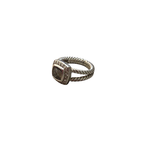 David Yurman Petite Albion Ring SS with Gemstone & Diamonds Size 6