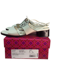 Load image into Gallery viewer, Tory Burch Bombe Miller Heel Sandal Calf Leather New Ivory Size 8.5