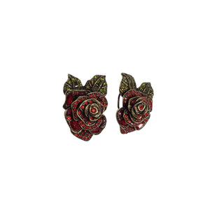 Heidi Daus Rose Elegance Crystal Floral Button Earrings