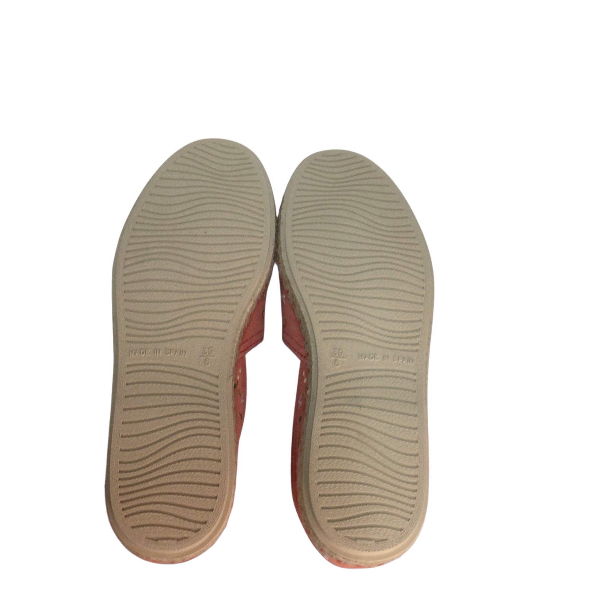 Costa Slip on Shoes Leather Uppers Floral Peach Size 8.5