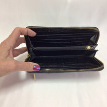Load image into Gallery viewer, Brahmin Croc Embossed Black Leather Zip Around Wallet
