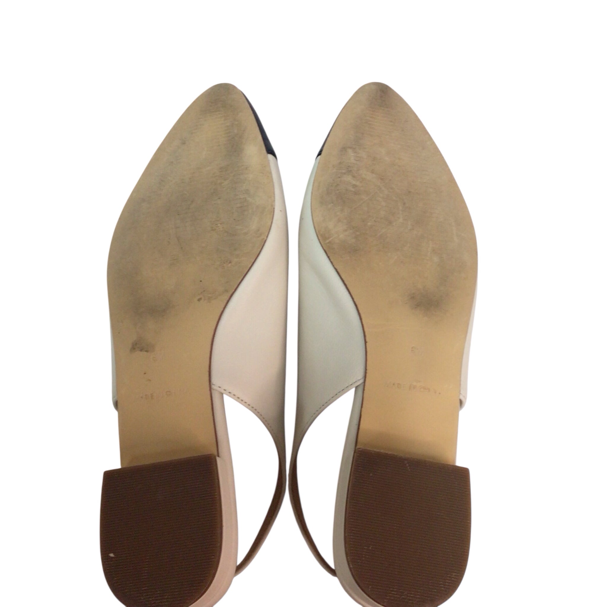 Talbots Sylvie 45 Cream/Black Flats Size 6M