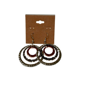 Tri-color Large Round Earrings