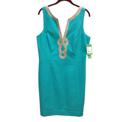 Lilly Pulitzer Sea Blue Sleeveless Dress Size 14 NWT