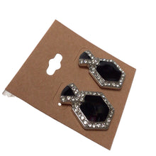 Load image into Gallery viewer, Black &amp; Diamond Studded Earrings