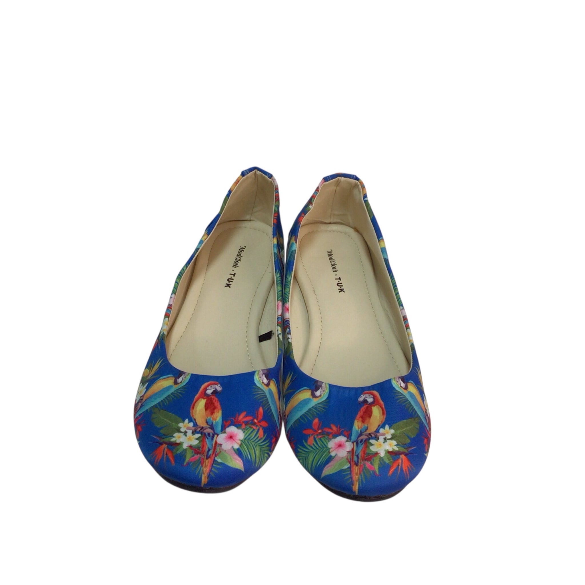 Modcloth Tuk Parrots Flats Size 8