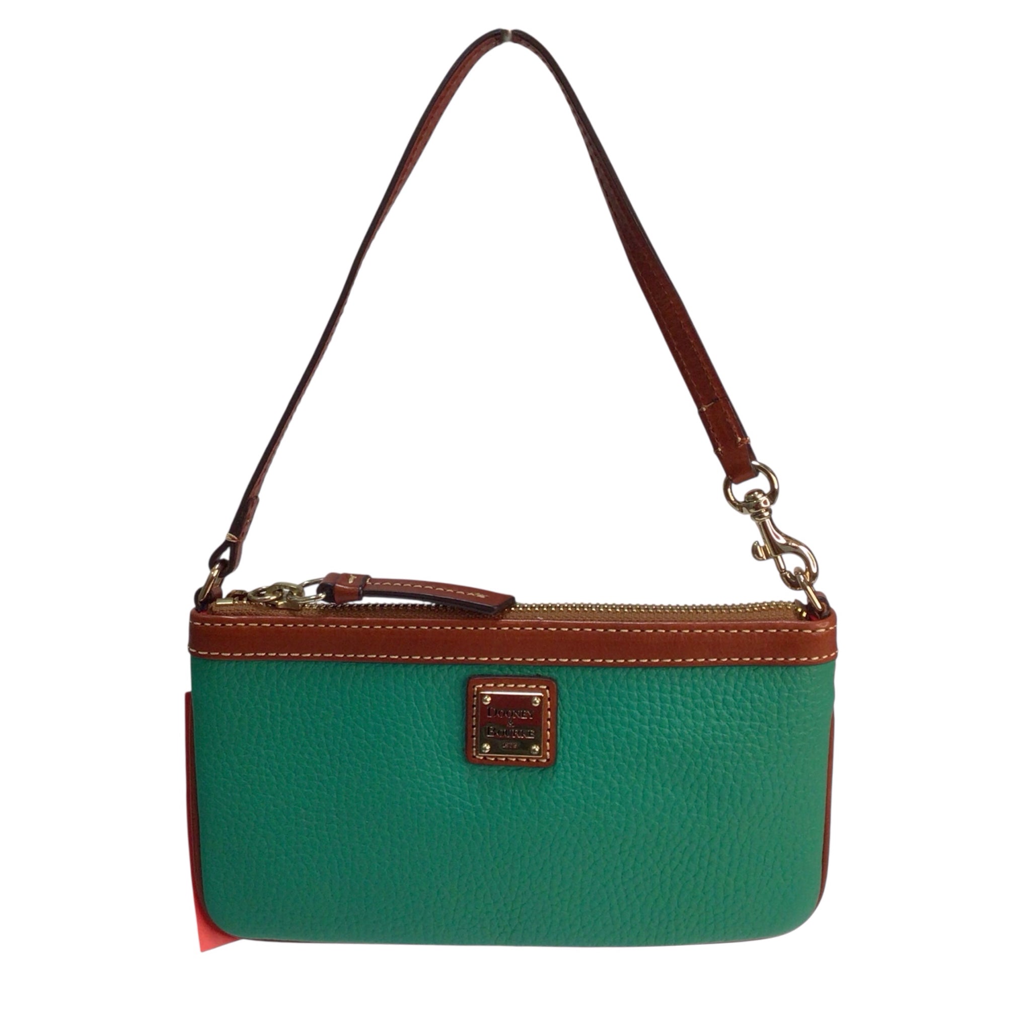 Dooney & Bourke Green Pebbled Leather Wristlet