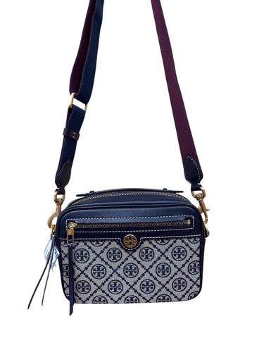 Tory Burch Monogram Jacquard Camera Crossbody bag Navy