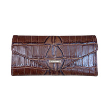 Load image into Gallery viewer, Brahmin Brown Embossed Leather Fold Over Wallet