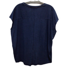 Load image into Gallery viewer, WHBM Navy Blue Short Sleeve Top Size L NWT