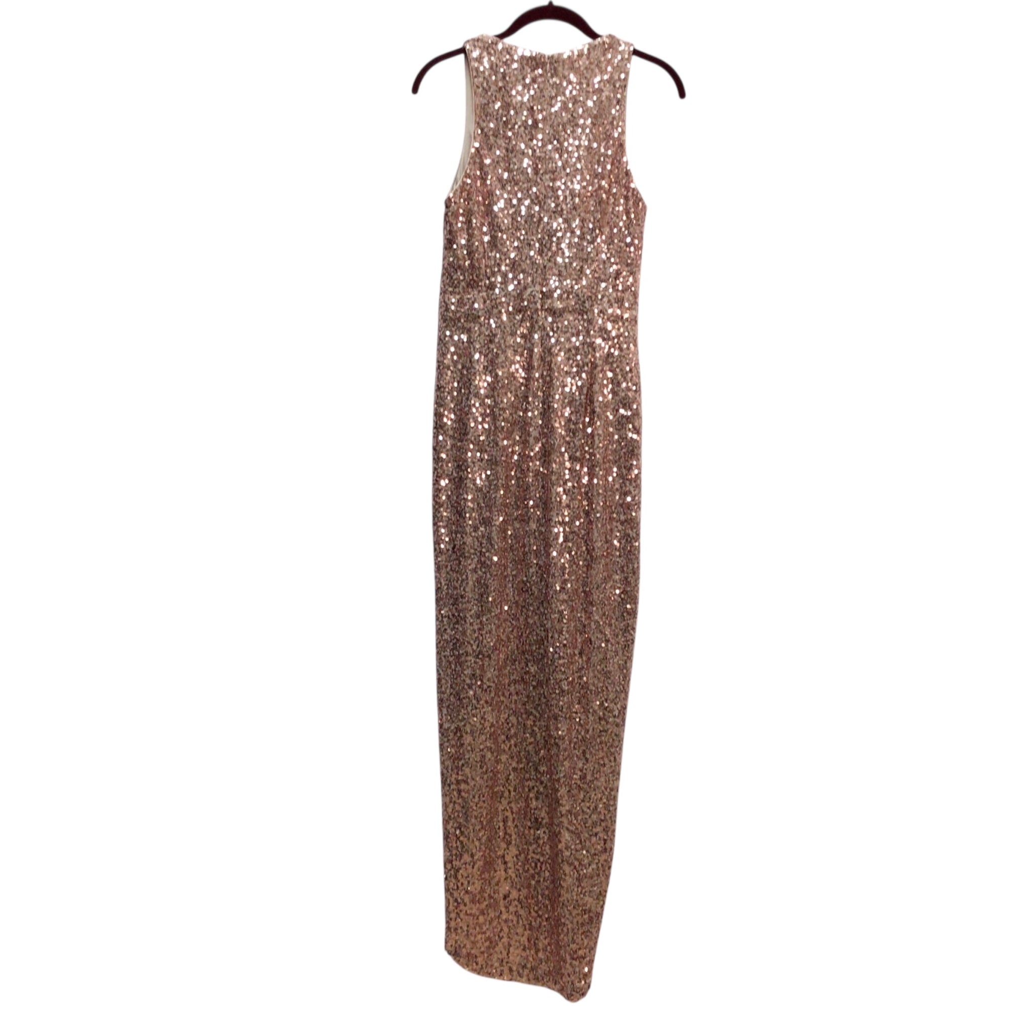 Belle Badgley Mischka Rose Gold Sleeveless Sequin Dress Size 2