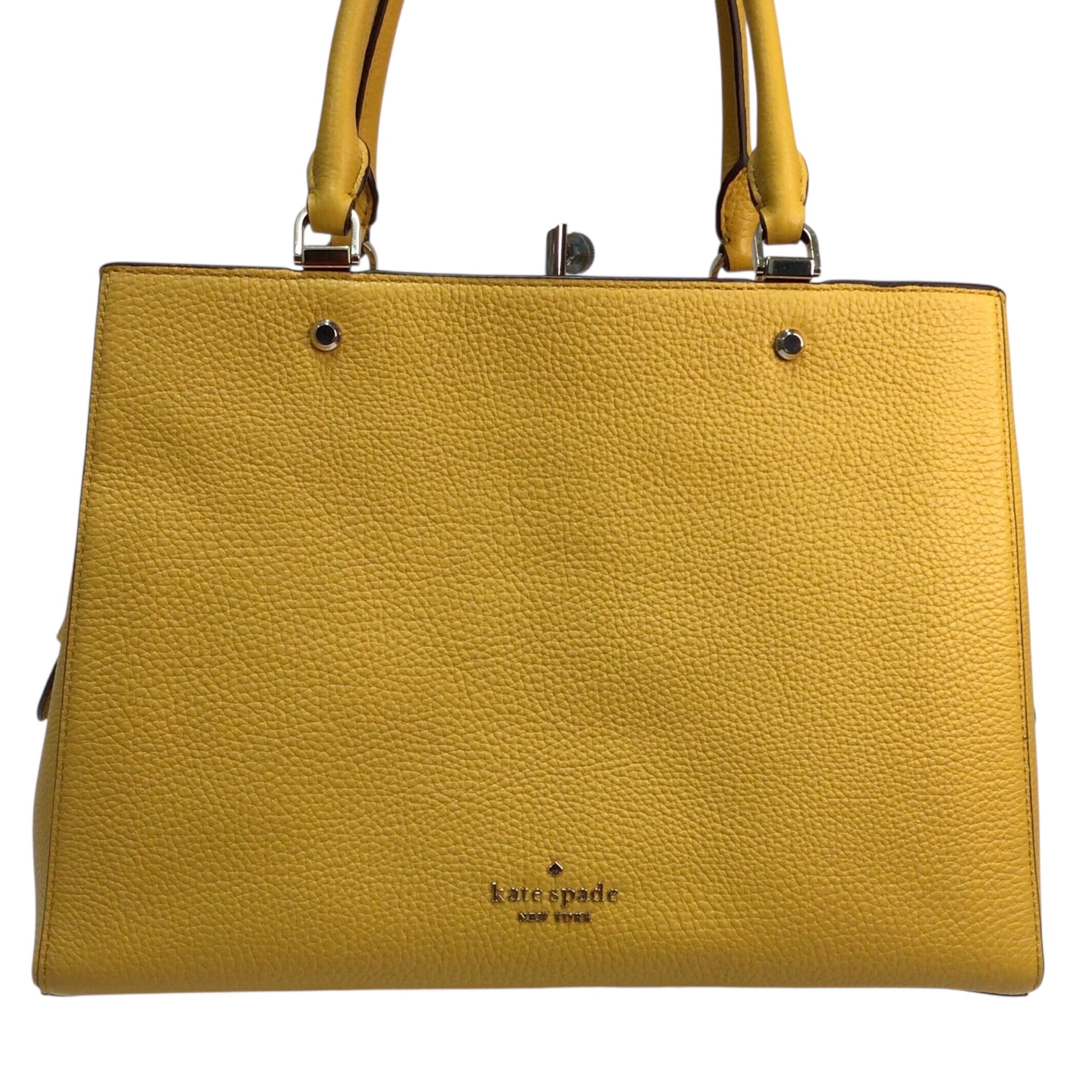 Kate Spade Pebbled Leather Yellow Satchel Crossbody Bag