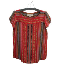 Load image into Gallery viewer, Loft Red Yellow Short Sleeve Top Size XS