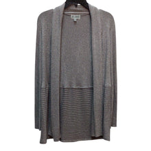 Load image into Gallery viewer, JM Collection Gray Silver Shimmer Long Sleeve Cardigan Size S
