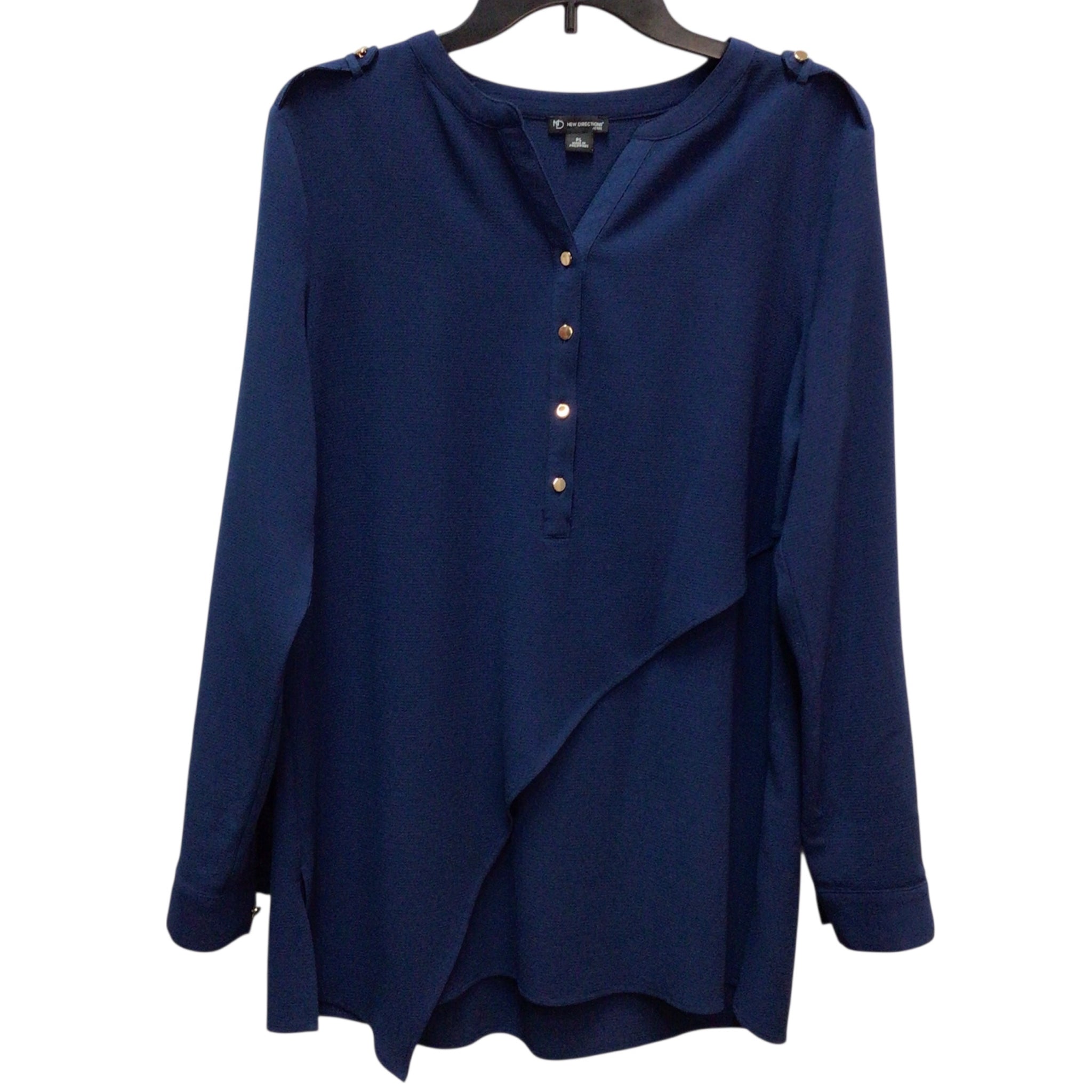 New Directions Navy Blue Long Sleeve Top Size PL