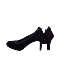 Load image into Gallery viewer, Stuart Weitzman Suede Black Heels Size 7/7.5 M