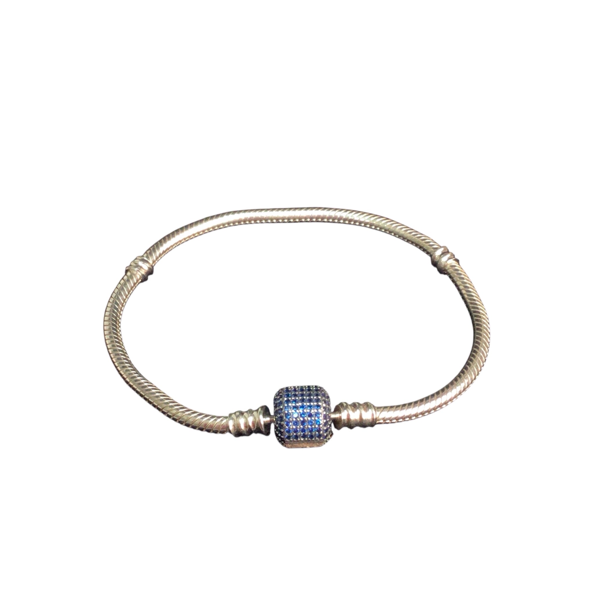 Pandora Moments Sparkling Pave Clasp Sterling Silver Snake Chain Bracelet