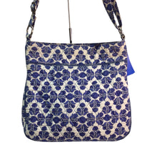 Load image into Gallery viewer, Vera Bradley Large Blue White Crossbody Shoulder Bag