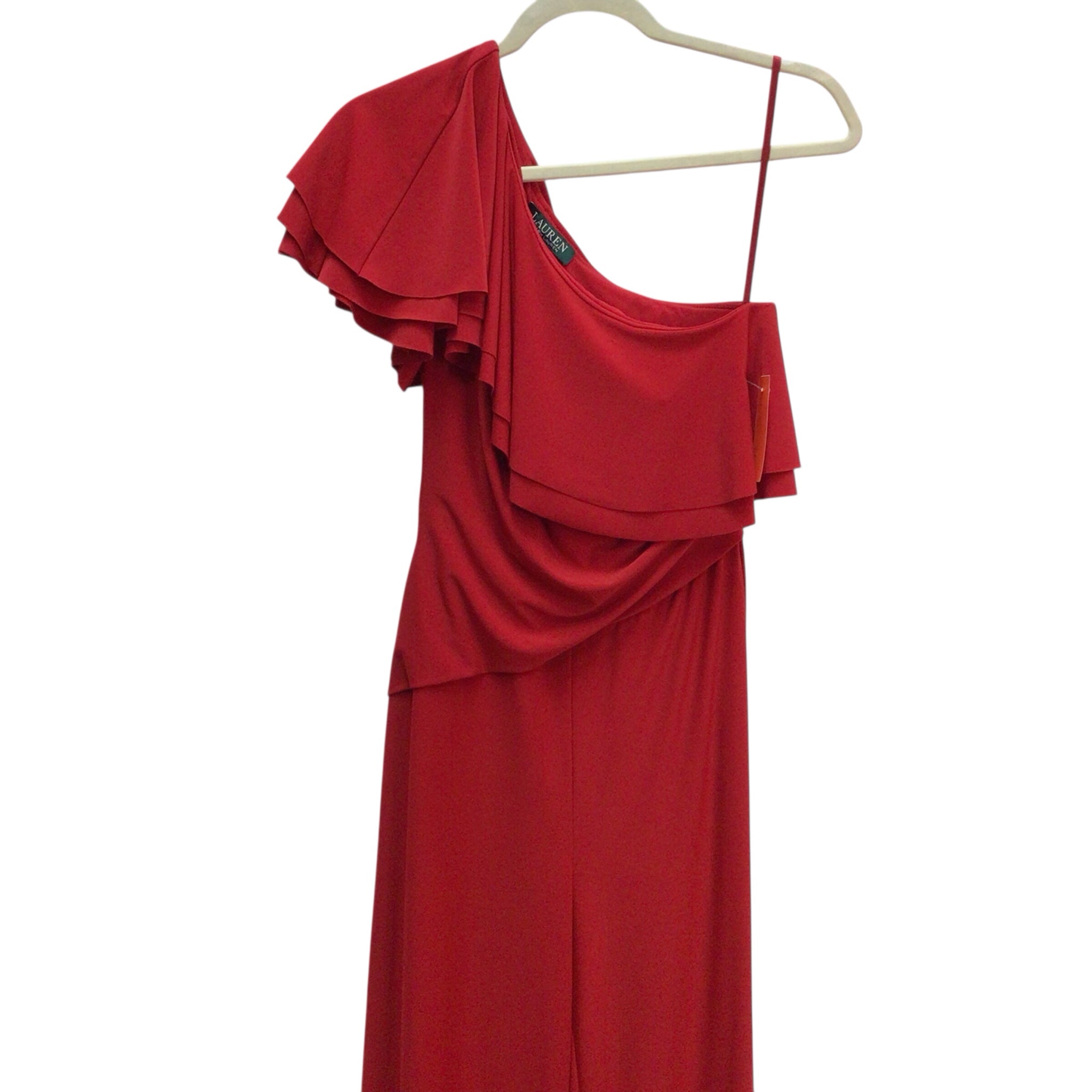Ralph Lauren Red One-Shoulder Jumpsuit Size 4