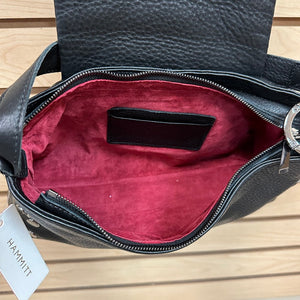 Hammitt Daniel Medium Black Gunmetal Leather Handbag