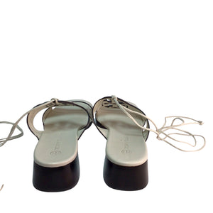 Tory Burch Bombe Miller Heel Sandal Calf Leather New Ivory Size 8.5