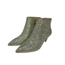 Load image into Gallery viewer, Kate Spade Women&#39;s Stan Kitten Heel Glitter Booties Silver Size 8 M
