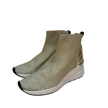 Load image into Gallery viewer, Michael Michael Kors Skyler Metallic Stretch Bootie Silver/Gold Size 8.5 M