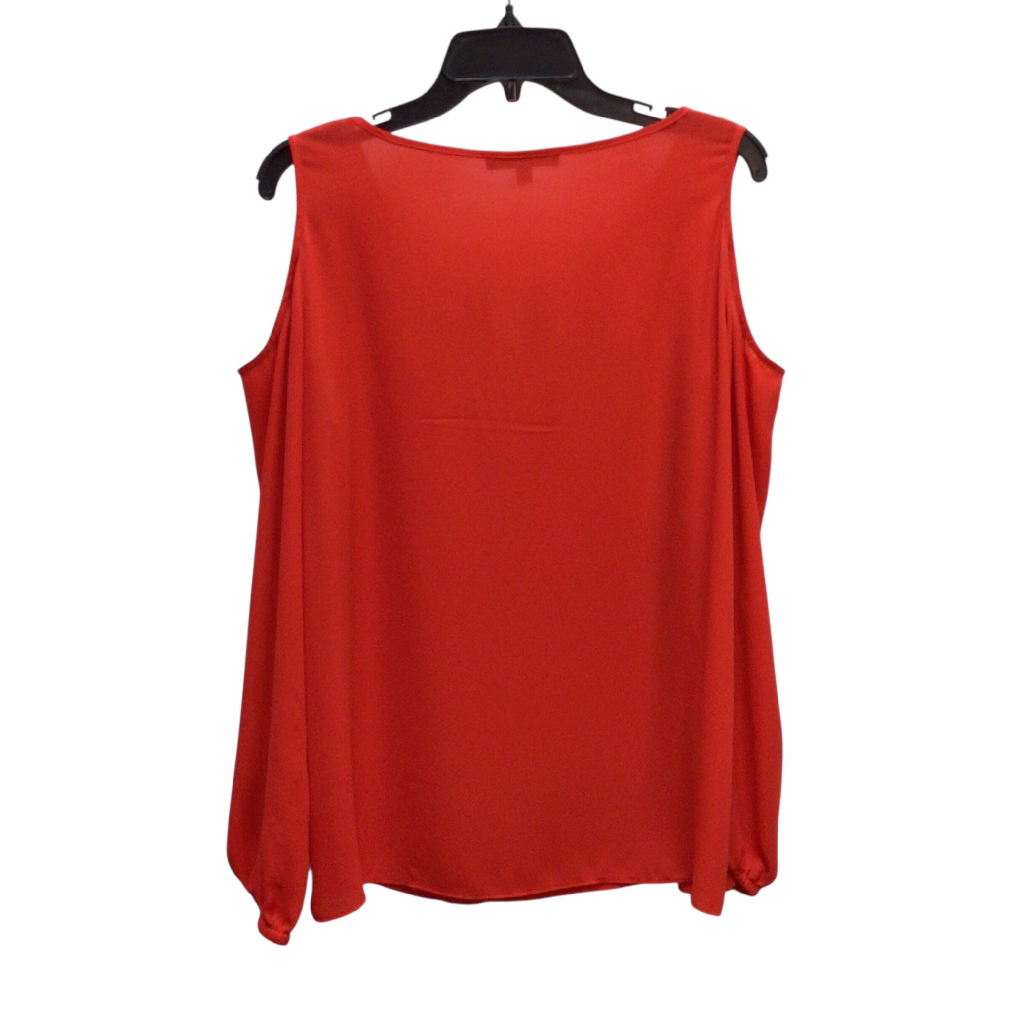 Rose & Olive Red Cold Shoulder Long Sleeve Top Size L