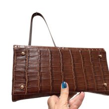 Load image into Gallery viewer, Brahmin Brown Leather Embossed Shoulder Bag Satchel