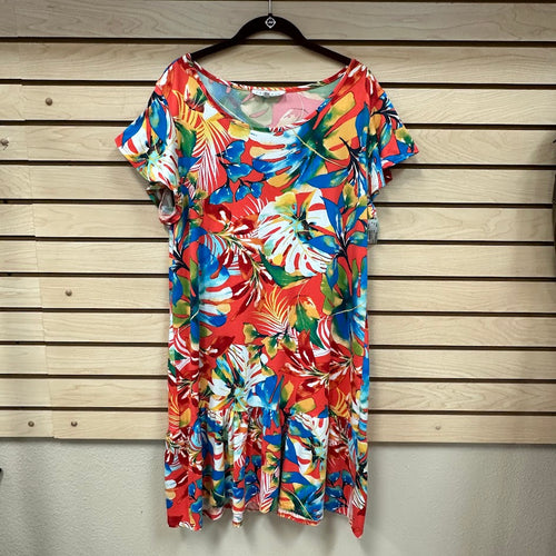 C'EST LA VIE Short Sleeve Dress Multicolor - Size Large