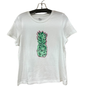 Kim Rogers Short Sleeve Pineapple Top - Size Small