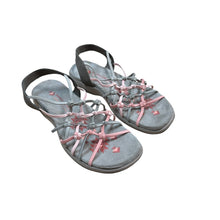 Load image into Gallery viewer, Skechers Memory Foam Sandals Pink and Gray Size 7