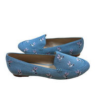 Load image into Gallery viewer, Talbots Ryan Embroidered Hummingbird Cotton Loafers Size 8.5 M