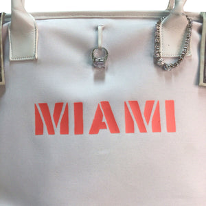 Original Fake Miami White Canvas Tote Bag