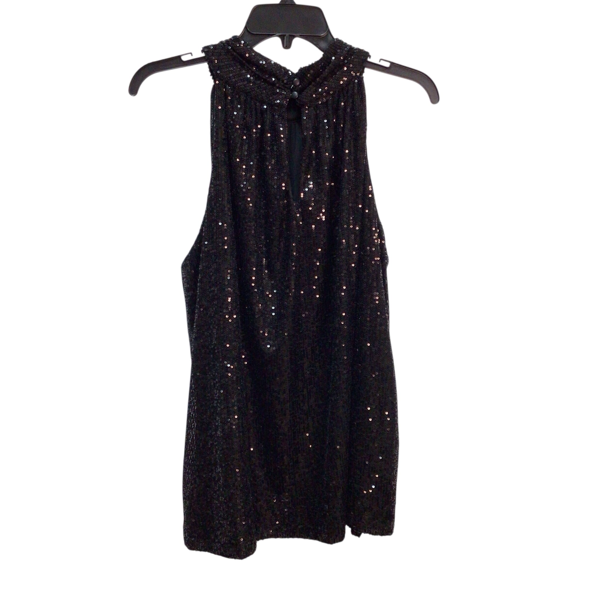 Blue Sol Black Sequin Sleeveless Top Size XL