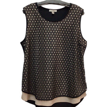 Load image into Gallery viewer, Roz &amp; Ali Sleeveless Black/Tan Top Size XL