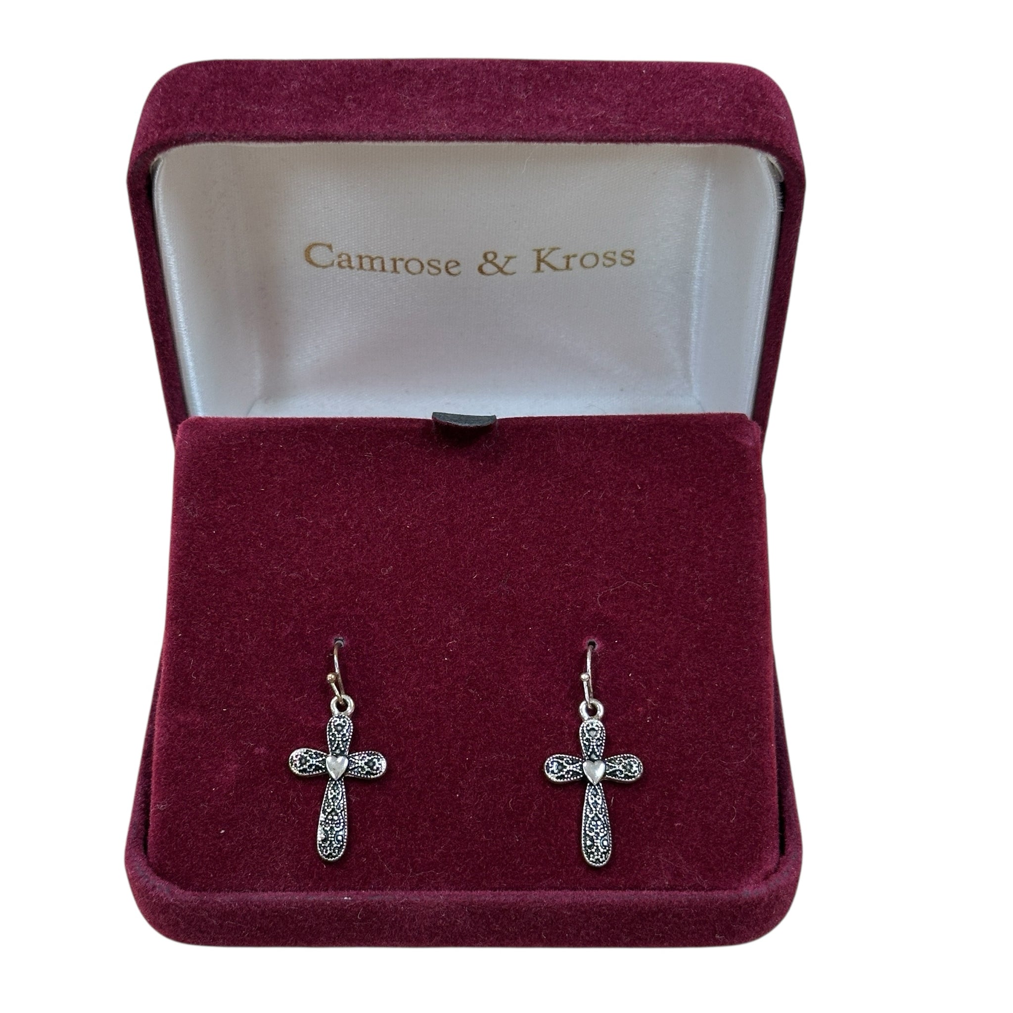 Camrose & Kross Silver Plated Cross Earrings