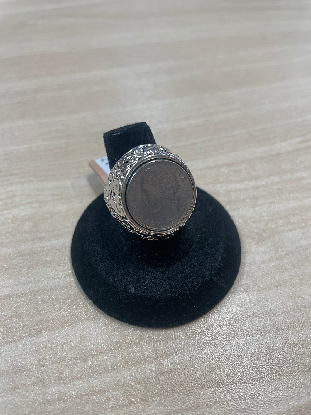 Italian Coin Sterling Silver Ring Size 8