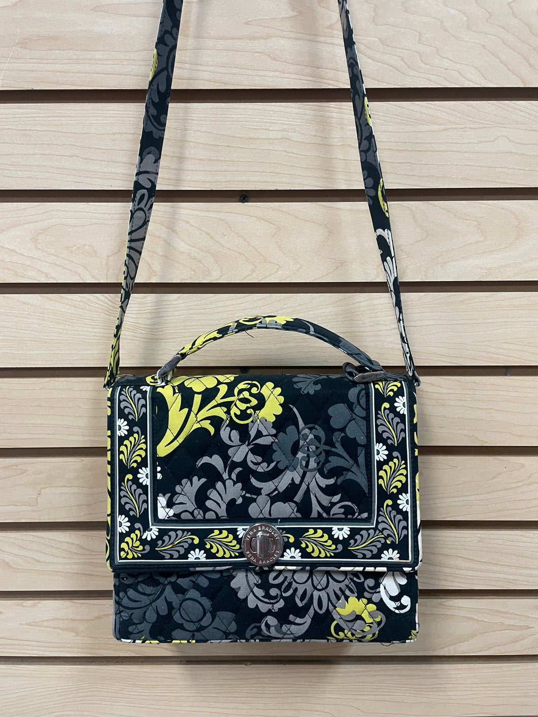 Vera Bradley Crossbody Satchel Bag Yellow And Black