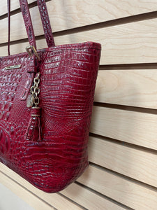 Brahmin Leather Medium Asher Shoulder Bag Red